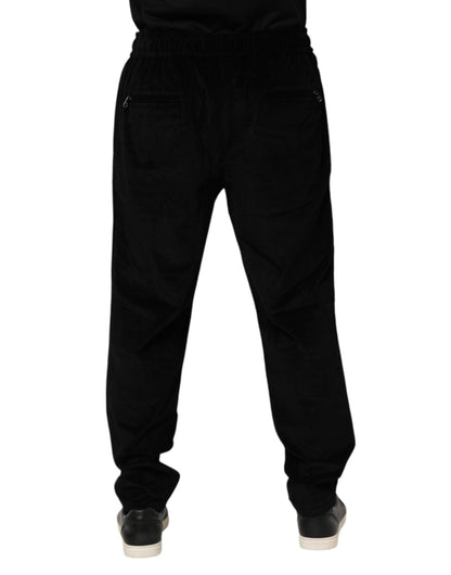 Black Cotton Men Jogger Sweatpants Pants