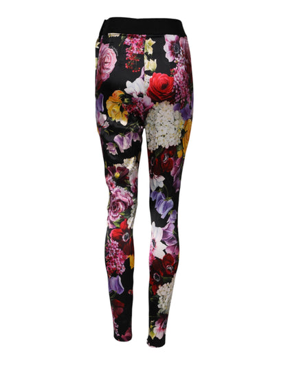 Multicolor Floral Legging Stretch Waist Pants