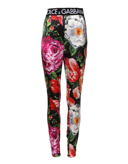 Multicolor Floral Legging Stretch Waist Pants