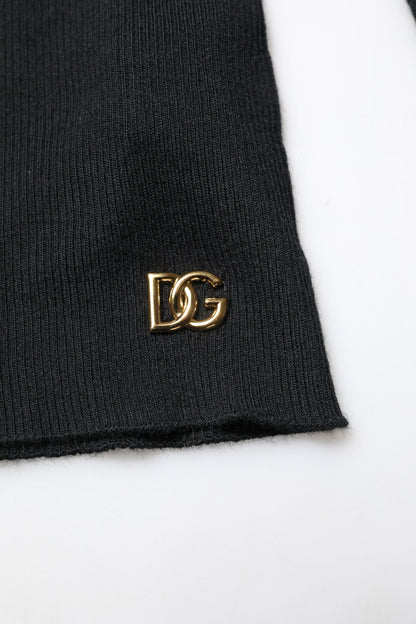 Black Cashmere Turtleneck Knitted Blouse Top