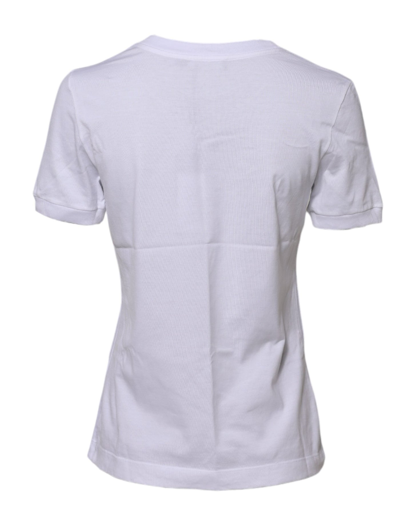 White Cotton Round Neck Short Sleeves T-shirt