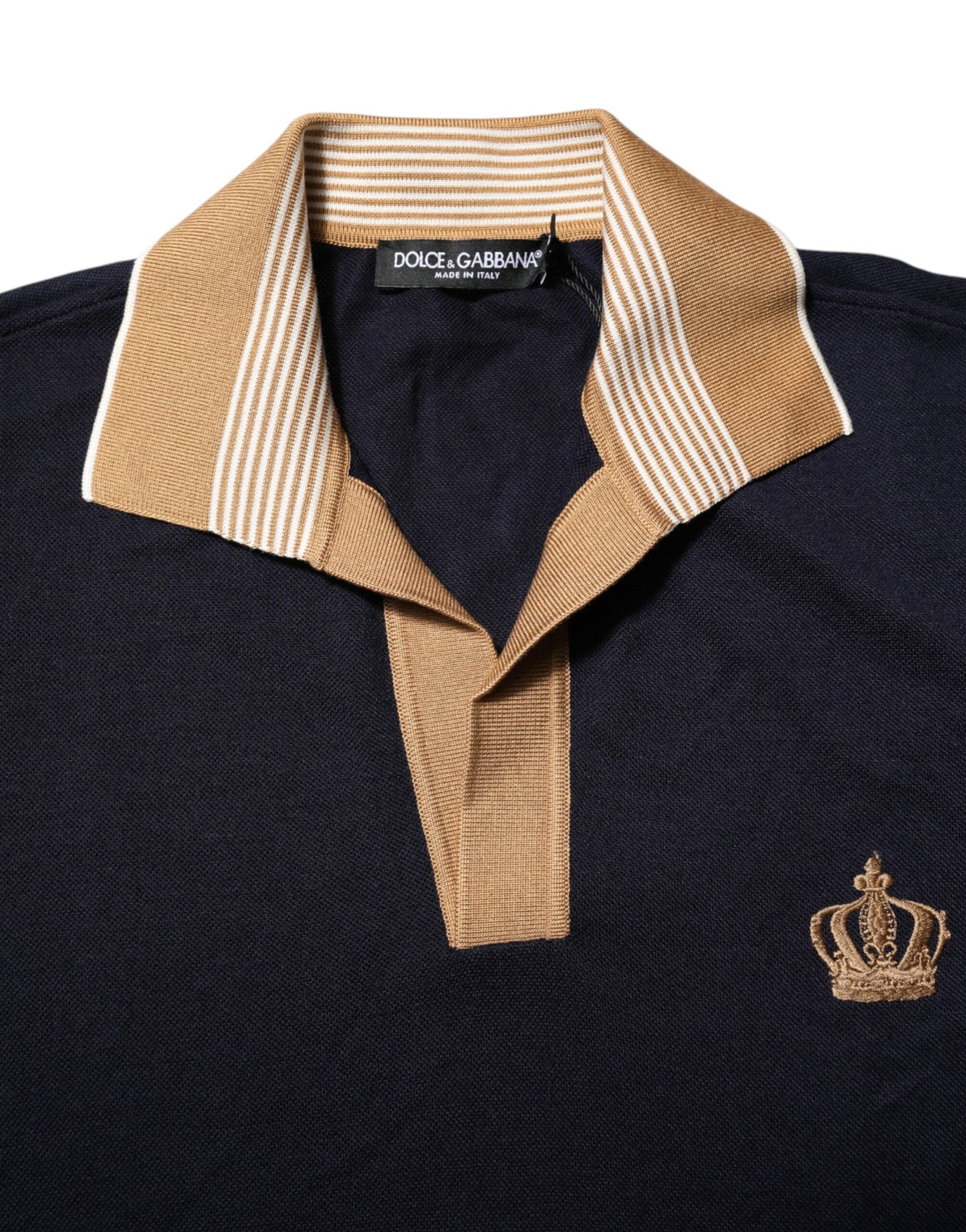 Black Cashmere Crown Logo Men Polo T-shirt