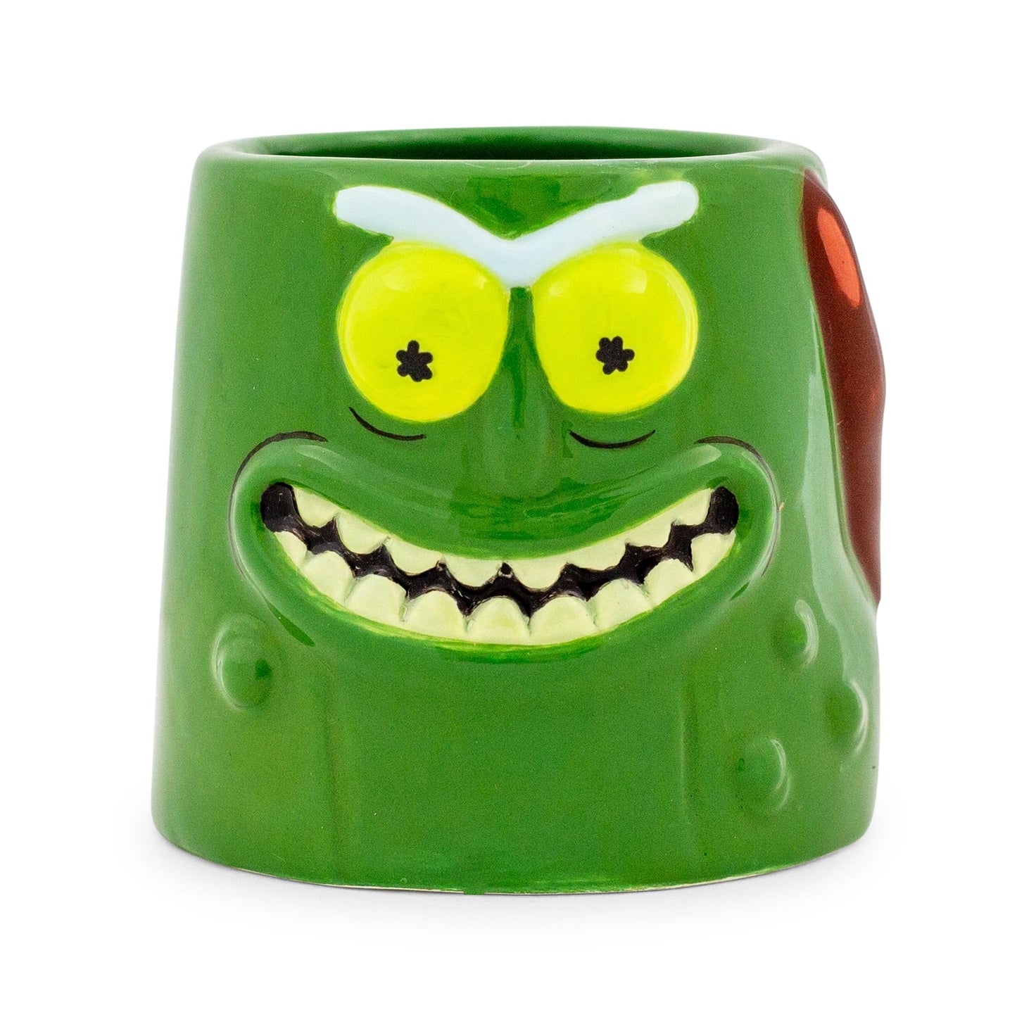 Rick and Morty Pickle Rick Sculpted Ceramic Mini Shot Glass | Holds 2 Ounces