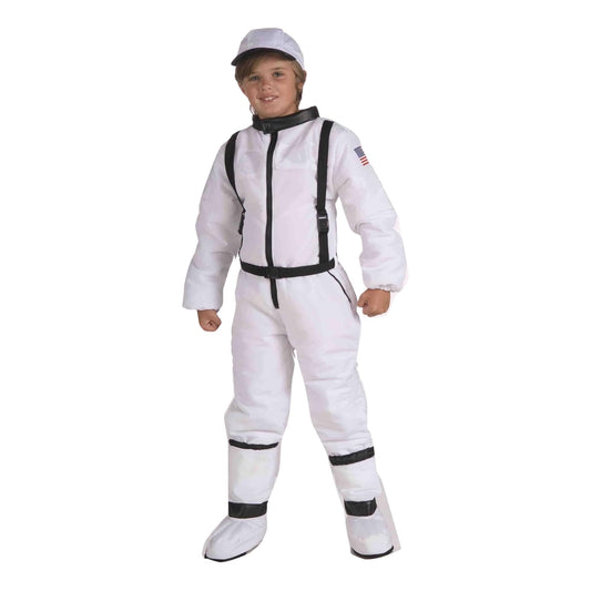 Space Explorer White Jumpsuit Astronaut Child Costume Medium