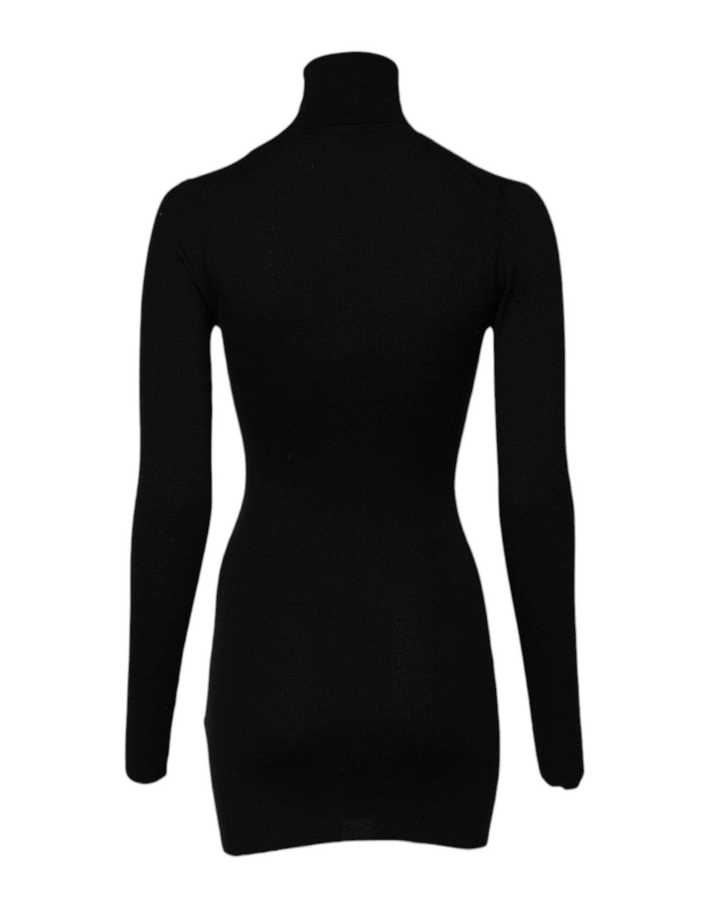 Black Long Sleeves Turtle Neck Mini Dress