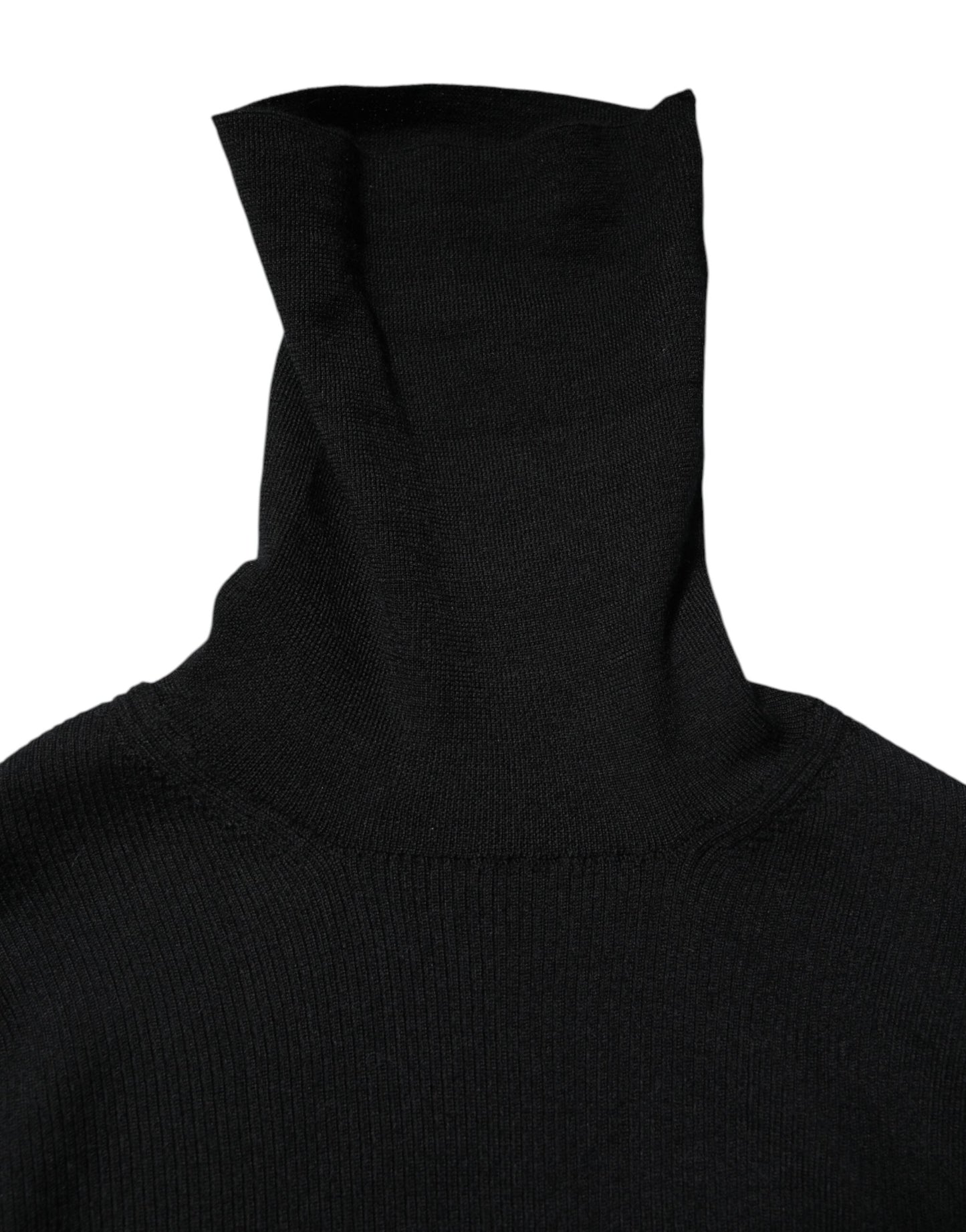 Black Long Sleeves Turtle Neck Mini Dress