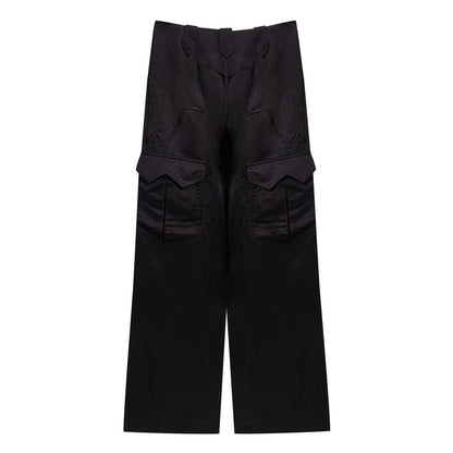 Black Viscose Cargo Pant