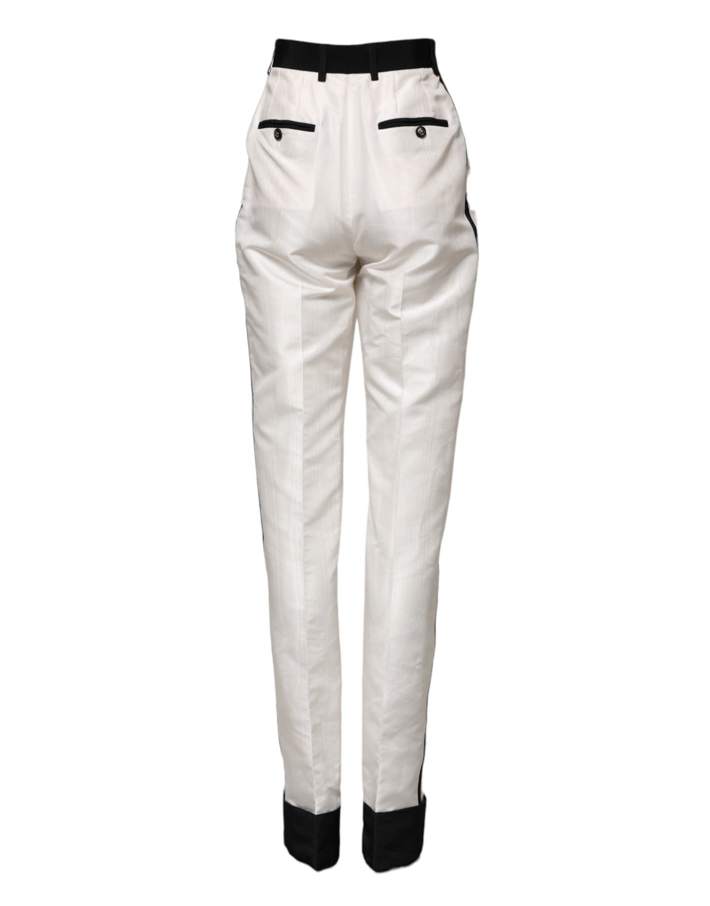 White High Waist Straight Dress Trouser Pants