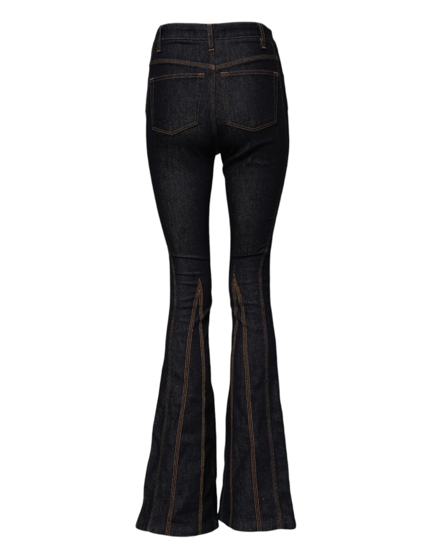 Black Cotton Mid Waist Bootcut Denim Jeans