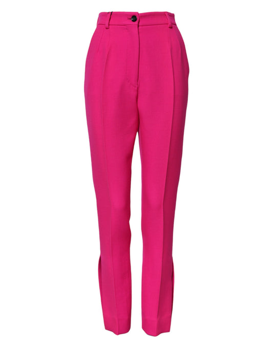 Fuchsia Pink HighWaist Tapered Trouser Pants