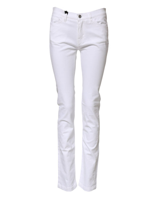 White GRACE Mid Waisted Skinny Denim Jeans