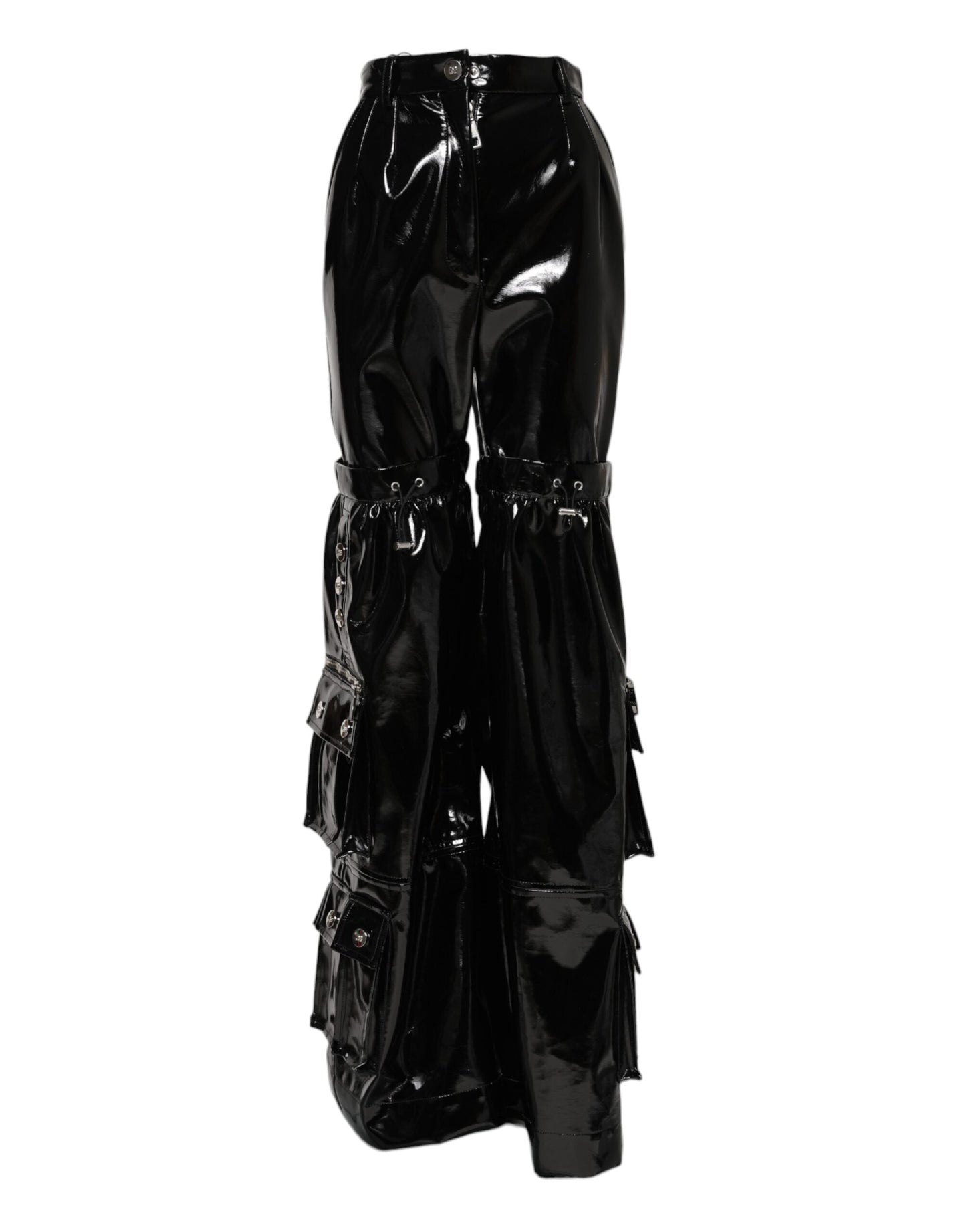 Black High Waist Cargo Bootcut Pants