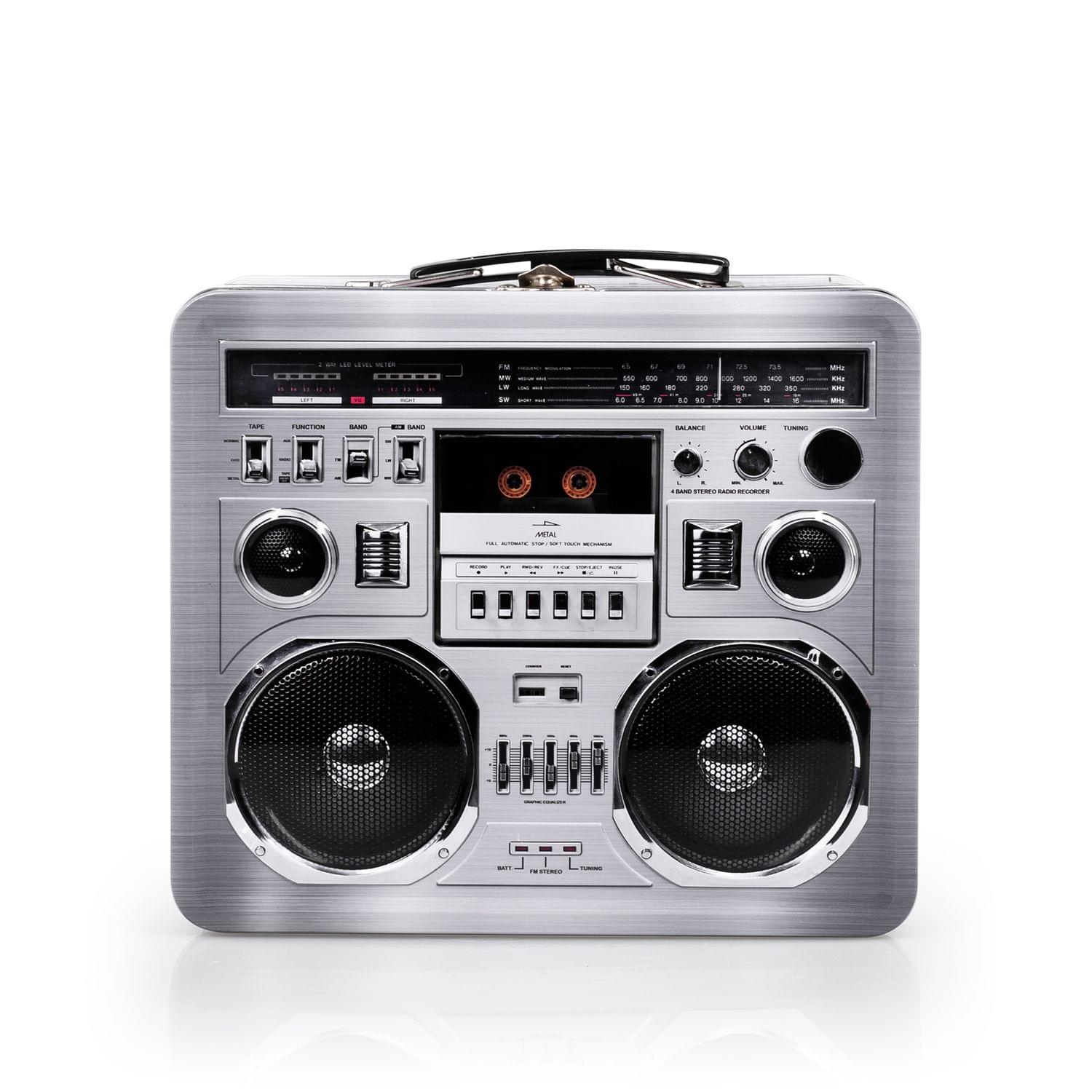 80's Boombox Radio Lunchbox Tin Tote