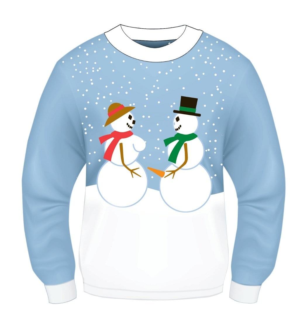 Ugly Christmas Snow Couple Adult Sweater Medium