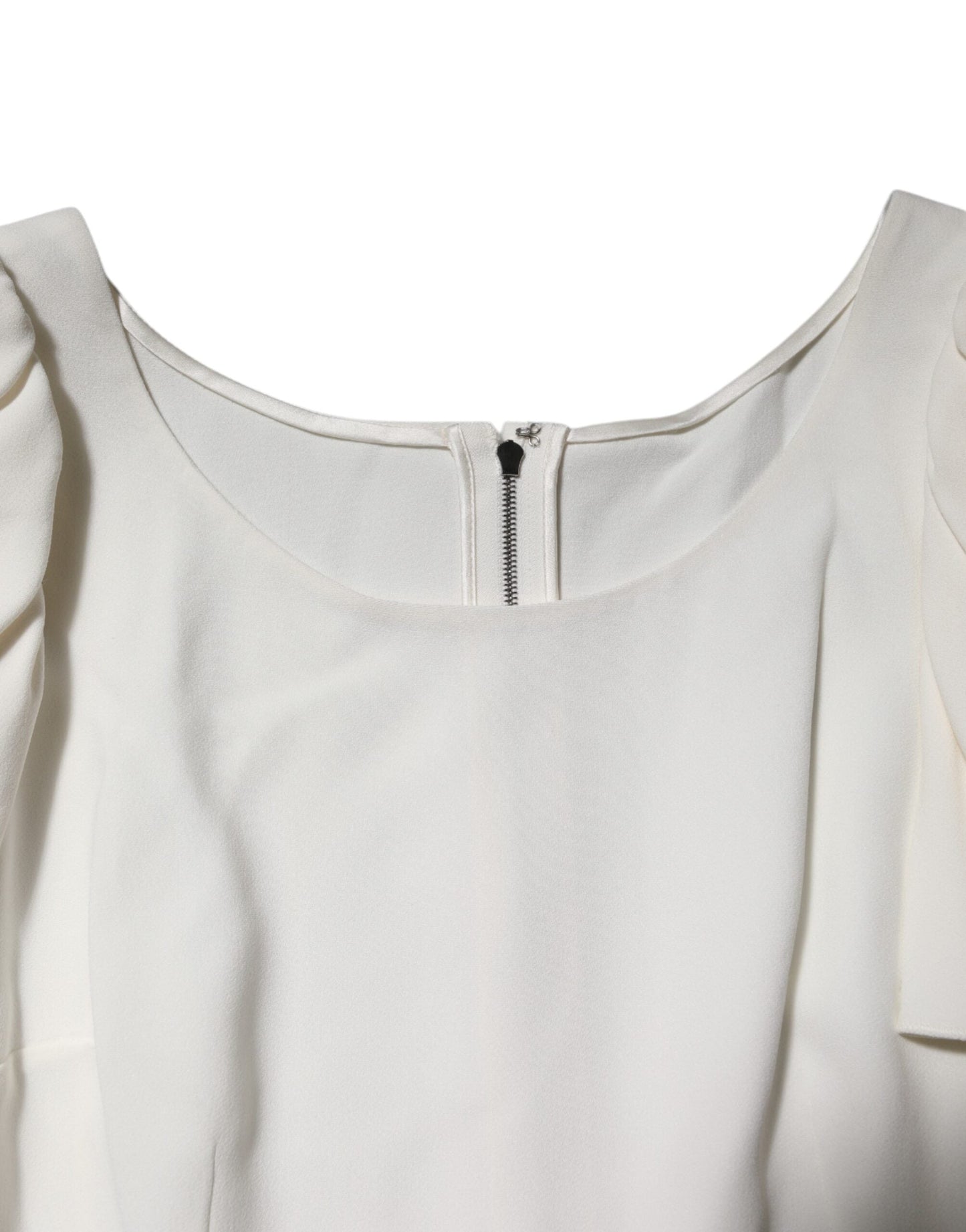 White Round Neck Short Sleeves Blouse Top