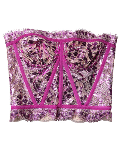 Pink Bustier Sleeveless Corset Blouse Top