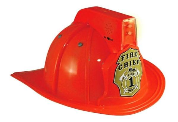 Jr. Fire Fighter Red Helmet w/Lights & Siren Costume Hat Child One Size