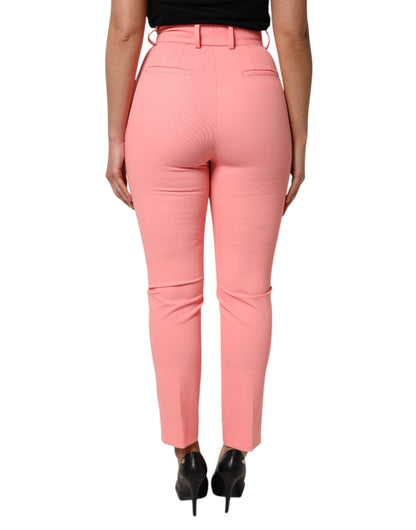 Pink High Waist Dress Tapered Pants