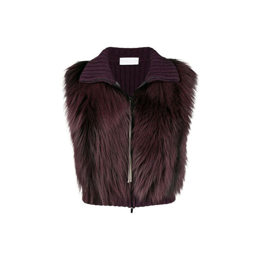 Fox Fur Knitted Vest Jacket