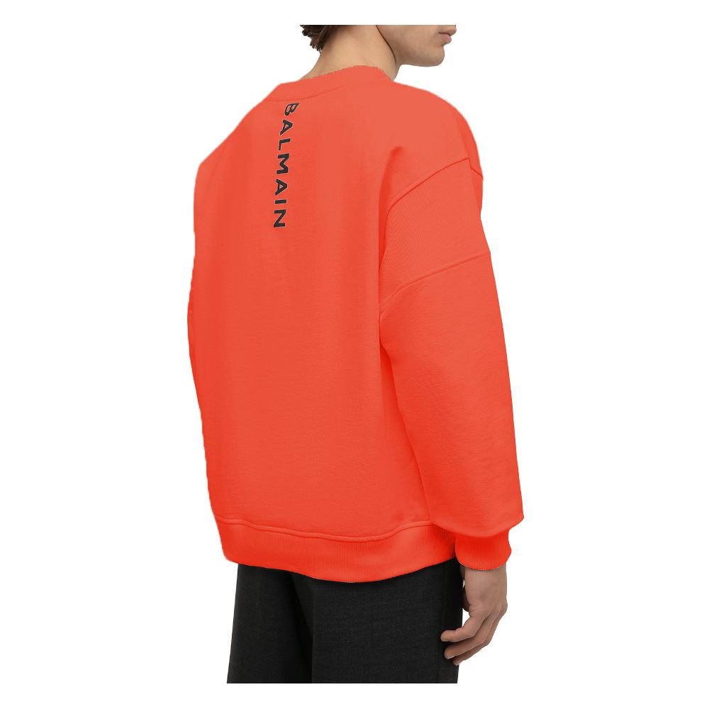 Orange Cotton Men Sweater
