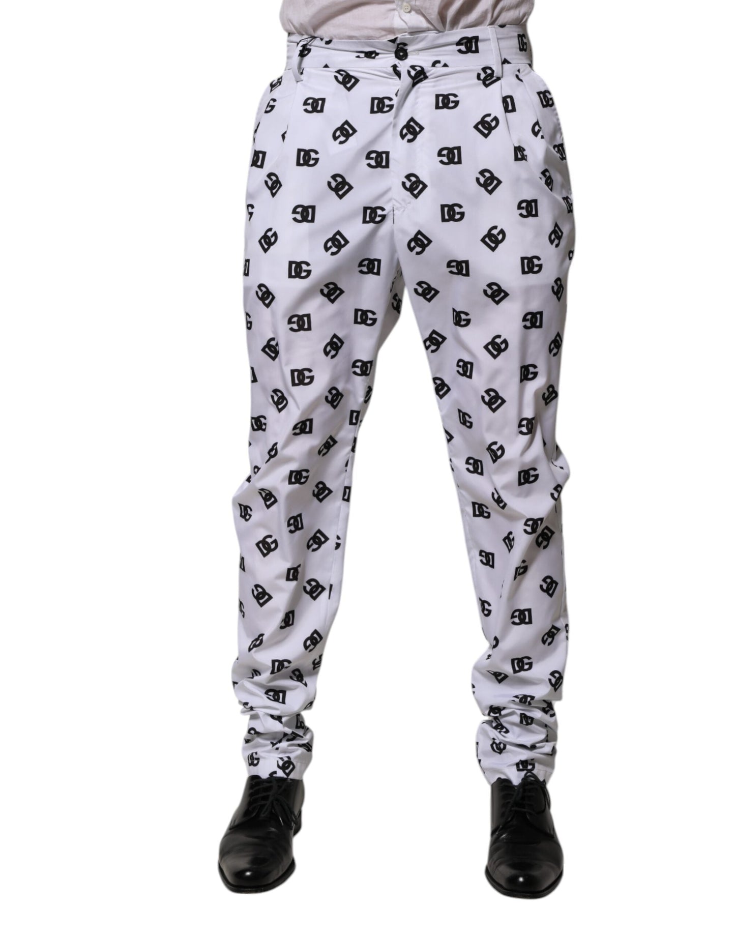 White Logo Cotton Skinny Denim Trouser Pants