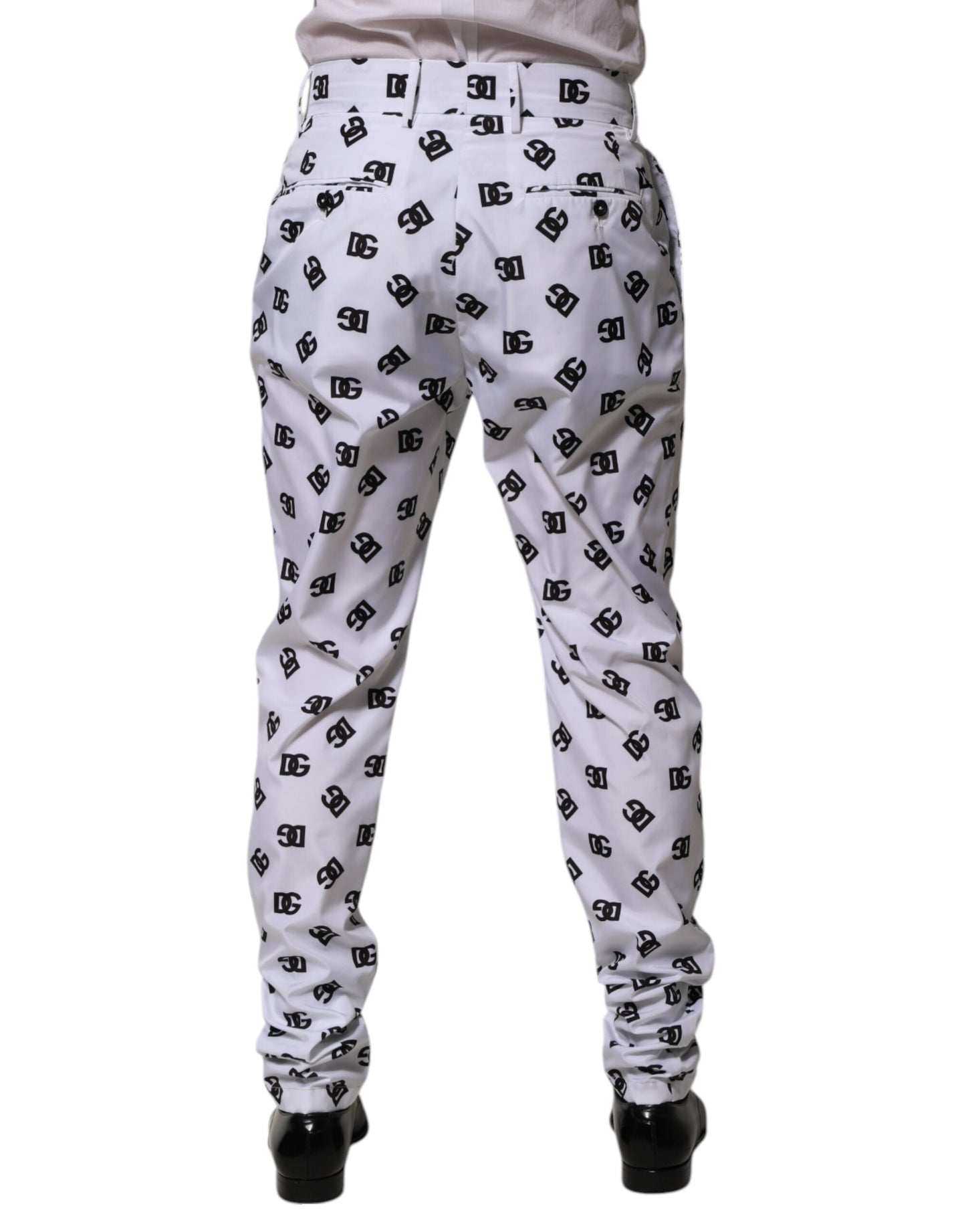 White Logo Cotton Skinny Denim Trouser Pants