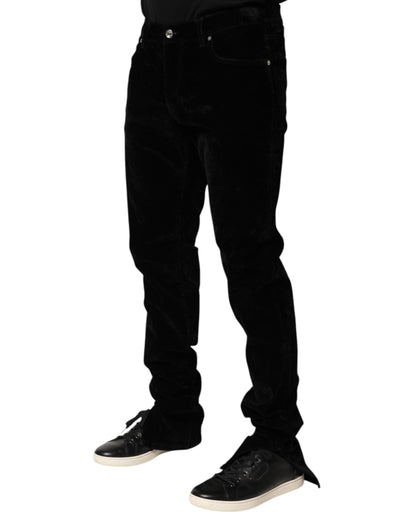 Black Cotton Men Dress Formal Trouser Pants