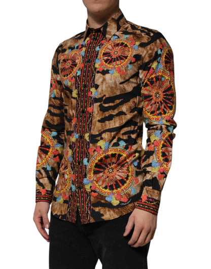 GOLD Cotton Tiger Carretto Long Sleeve Shirt
