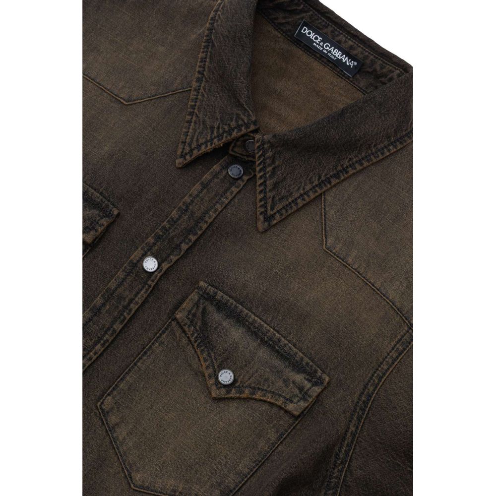 Brown Cotton Denim