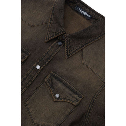 Brown Cotton Denim