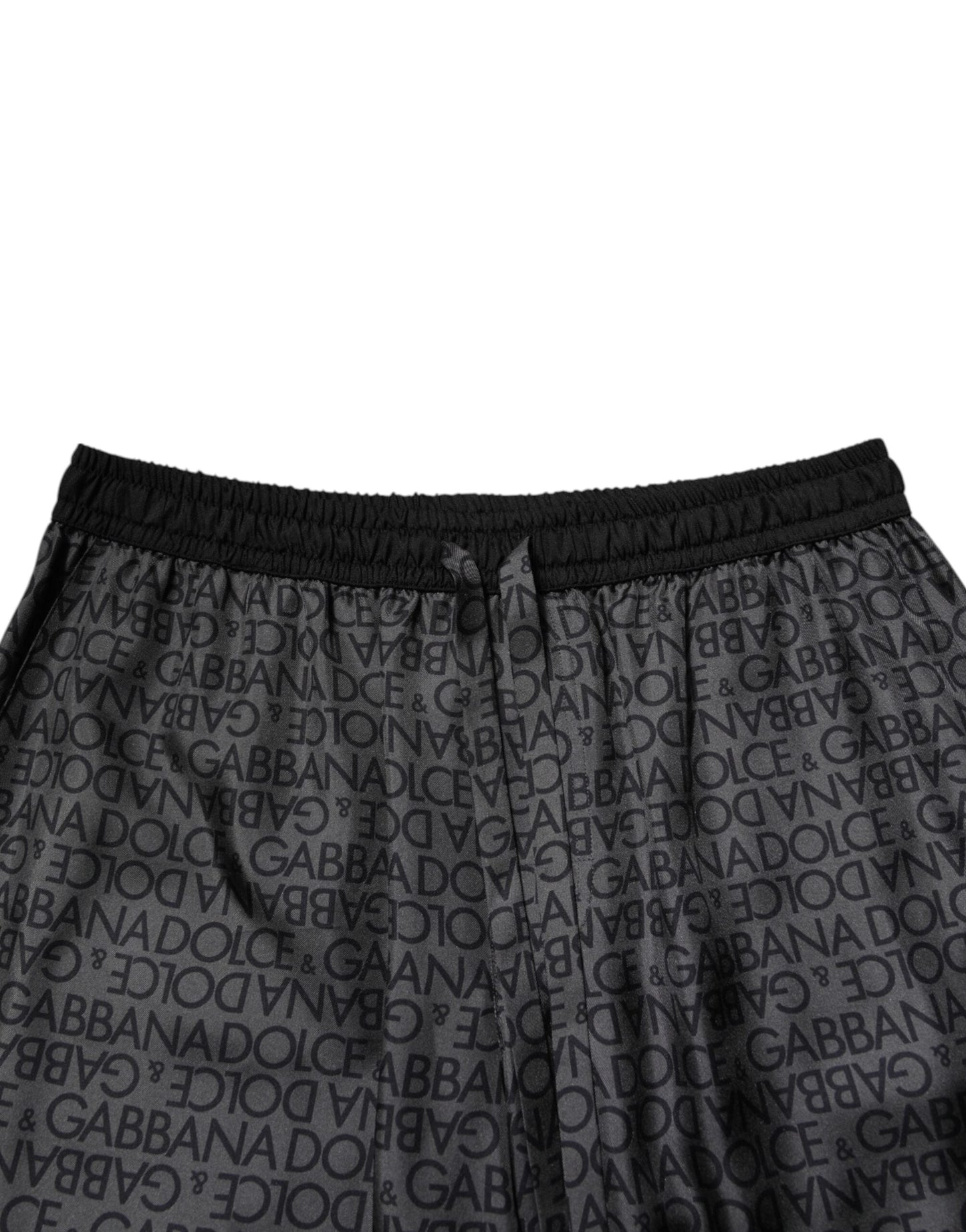 Gray Black Silk DG Logo Men Bermuda Shorts