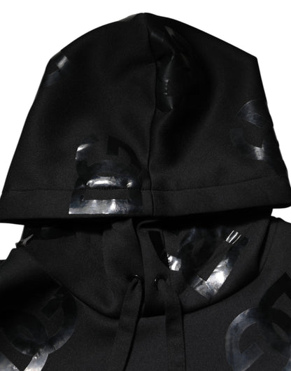 Black DG Logo Hoodie Metallic Print Sweater