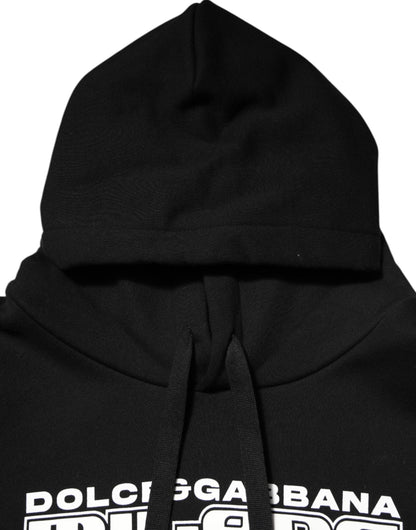 Black Cotton DG Milano Logo Print Hoodie Sweater
