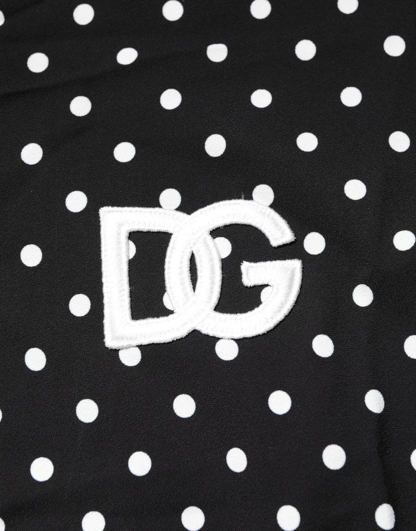Black Polka Dot Short Sleeves Collared Polo T-shirt