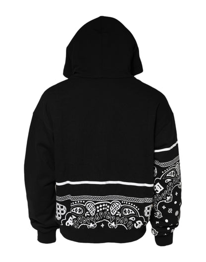 Black Bandana Hooded Men Sweatshirt Sweater