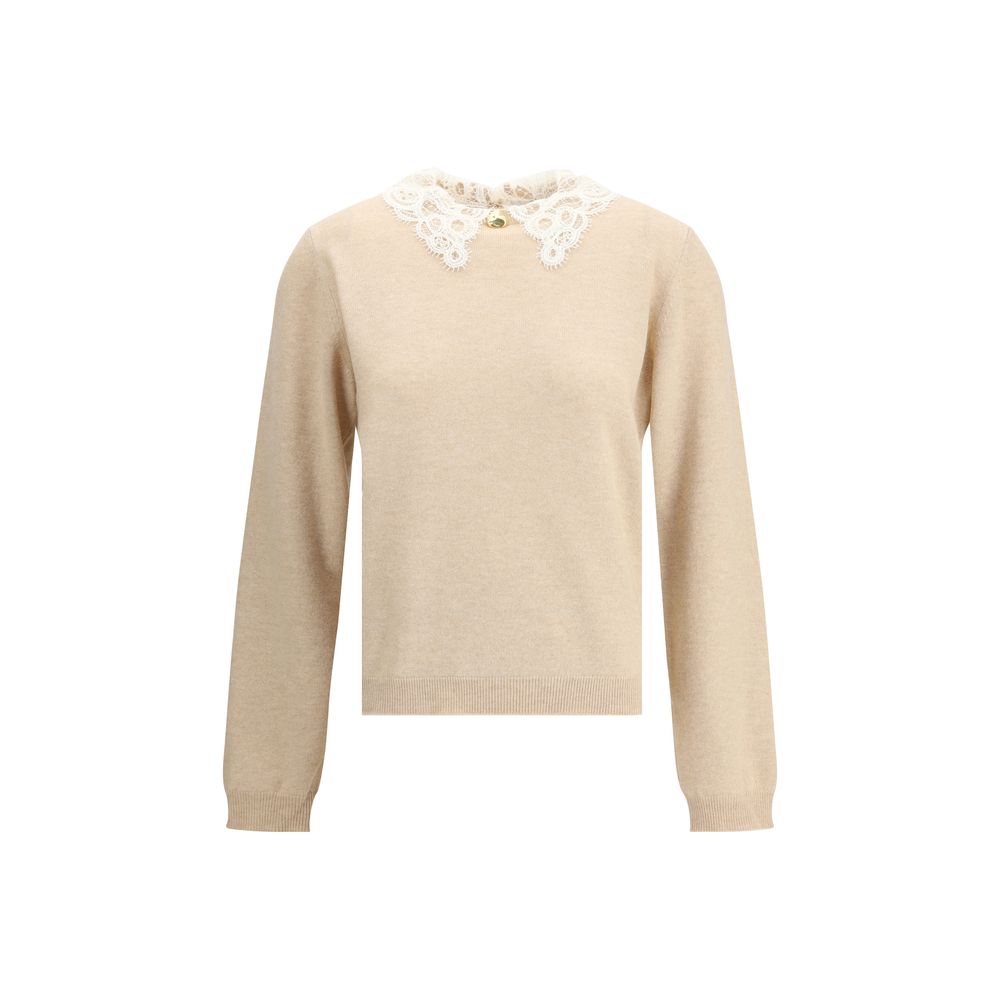 Lace collar Sweater