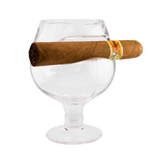 Cigar Czar 11oz Cognac Glass | Brandy Snifter w/ Cigar Rest 