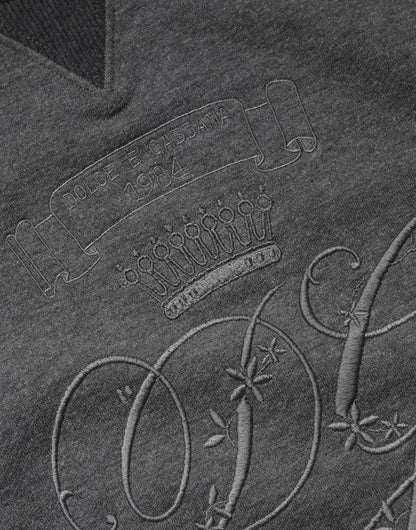 Gray DG Logo Embroidered Pullover Sweater