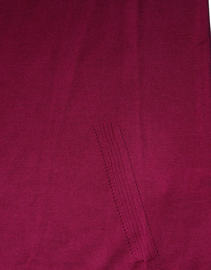 Fuchsia Wool Long Sleeves Turtleneck Sweater