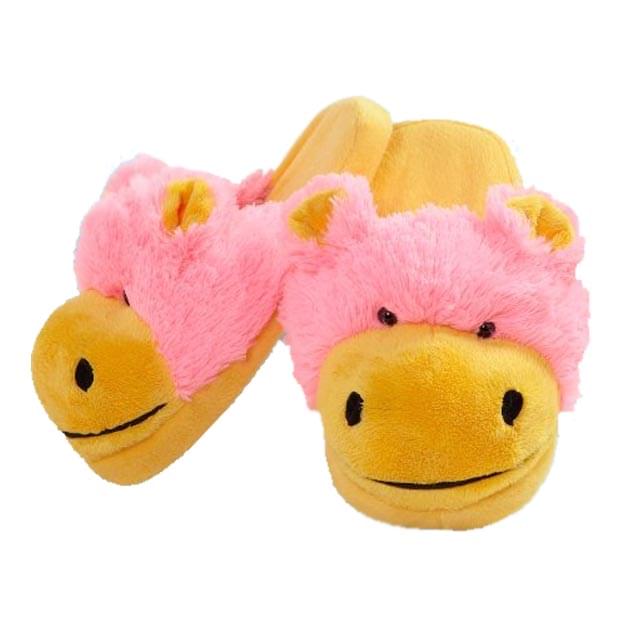 My Pillow Pets Neon Hippo Slippers Medium Child Size 1-3
