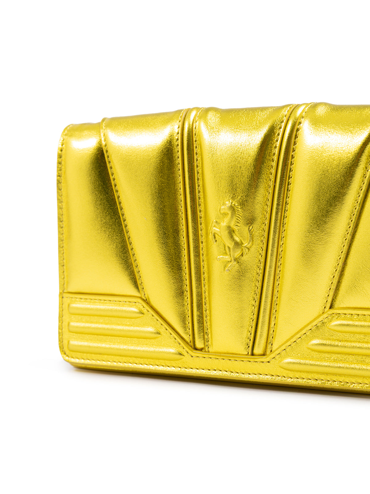 Metal Yellow GT patent leather bag with chain