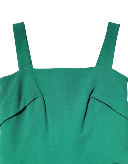 Dark Green Sleeveless Rayon Bodycon Dress
