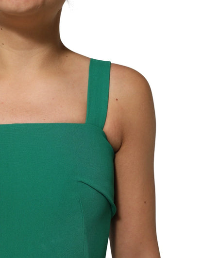 Dark Green Sleeveless Rayon Bodycon Dress