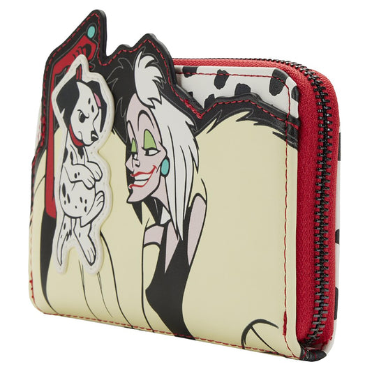 Disney 101 Dalmatians Cruella De Vil Villains Scene Zip Around Wallet