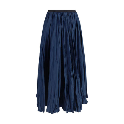 Crinkle-effect design pleated midi Skirt