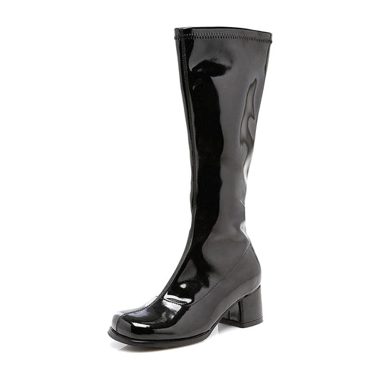 1.75 Inch Heel Black Costume Gogo Boots | Child X-Large