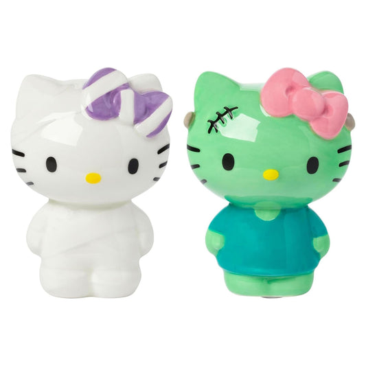 Sanrio Hello Kitty Mummy and Frankenstein Ceramic Salt and Pepper Shaker Set