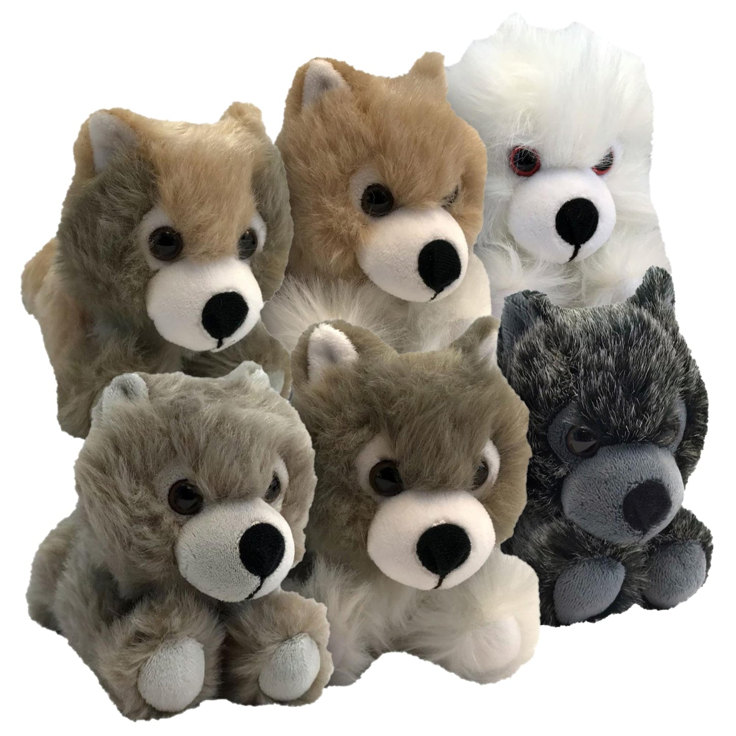 Game of Thrones Exclusive 6-Inch Plush Direwolf Prone Cub 6-Pack