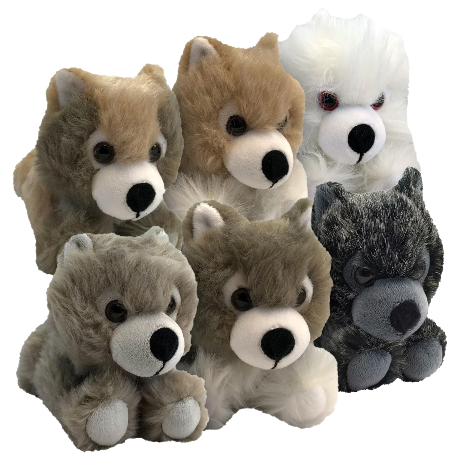 Game of Thrones Exclusive 6-Inch Plush Direwolf Prone Cub 6-Pack
