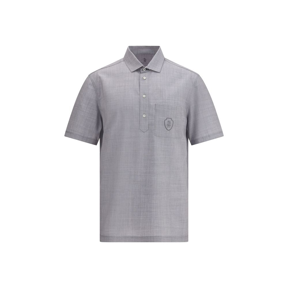 Virgin wool poplin polo Shirt